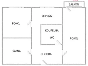 Prodej bytu 2+1, Bílina - Teplické Předměstí, M. Švabinského, 57 m2