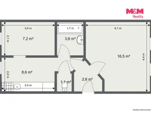 Pronájem bytu 2+1, Dalovice, Průběžná, 42 m2