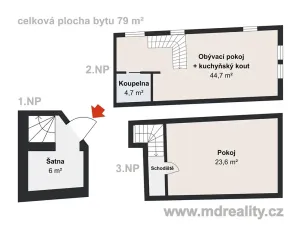 Prodej bytu 2+kk, Třebíč, Na Úbočí, 85 m2