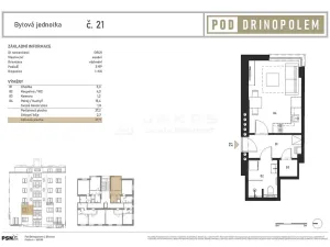 Pronájem bytu 1+kk, Praha - Břevnov, Pod Drinopolem, 30 m2