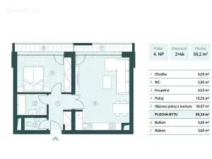 Prodej bytu 2+kk, Praha - Vinohrady, Korunní, 59 m2