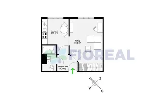 Pronájem bytu 1+1, Praha - Vršovice, Minská, 35 m2