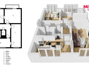 Prodej bytu 3+1, Vysoké Mýto - Pražské Předměstí, Rašínova, 62 m2
