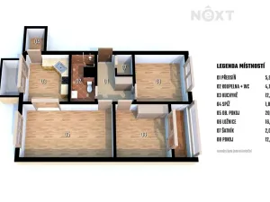 Prodej bytu 3+kk, Šlapanice, Brněnská, 75 m2