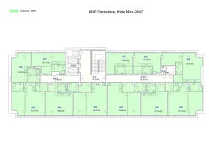 Pronájem bytu 1+kk, Pardubice, třída Míru, 30 m2