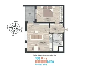 Pronájem bytu 2+kk, Praha - Lipence, Oddechová, 48 m2