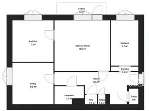 Pronájem bytu 3+1, Brno - Bohunice, Okrouhlá, 75 m2