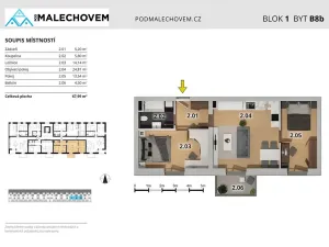 Pronájem bytu 3+kk, Český Brod, Langova, 68 m2