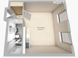 Pronájem bytu 1+kk, Tábor, Budějovická, 24 m2