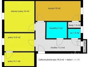 Pronájem bytu 3+1, Kutná Hora, Jiráskovy sady, 78 m2