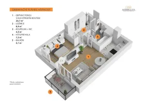Pronájem bytu 2+kk, Praha - Hostivař, 47 m2