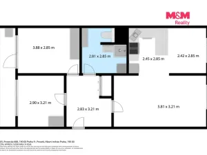 Prodej bytu 3+1, Praha - Prosek, Prosecká, 69 m2