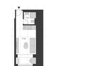 Prodej bytu 1+kk, Praha - Kyje, Vajgarská, 16 m2