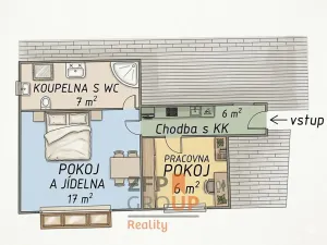 Prodej bytu 2+kk, Brno, Tábor, 36 m2