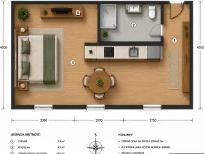 Pronájem bytu 2+kk, Uherský Brod, Kaunicova, 41 m2