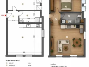 Pronájem bytu 2+kk, Uherský Brod, Kaunicova, 41 m2