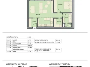 Prodej bytu 2+kk, Brno, Na kopcích, 68 m2