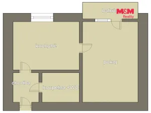 Prodej bytu 1+1, Humpolec, Máchova, 36 m2
