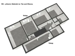 Pronájem vícegeneračního domu, Týn nad Vltavou, Nádražní, 160 m2