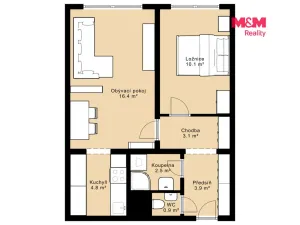 Pronájem bytu 2+kk, Praha - Ruzyně, Vlastina, 41 m2