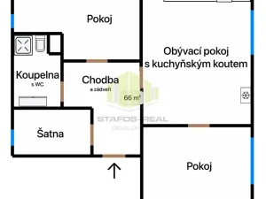 Pronájem bytu 3+kk, Litovel, 65 m2
