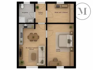 Prodej bytu 2+kk, Třeboň, 54 m2