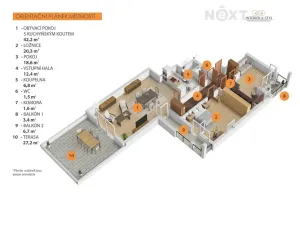 Pronájem bytu 3+kk, Praha - Krč, Hornokrčská, 140 m2