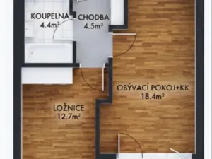 Pronájem bytu 2+kk, Praha - Vysočany, Pod Harfou, 40 m2