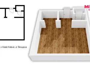 Prodej bytu 1+kk, Hradec Králové, Škroupova, 34 m2
