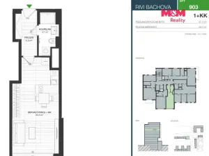 Prodej bytu 1+kk, Praha - Chodov, Bachova, 38 m2