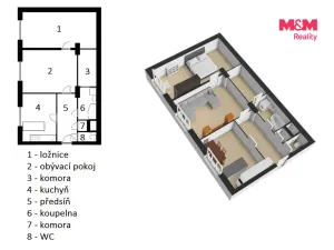 Pronájem bytu 2+1, Hostinné, Horská, 54 m2