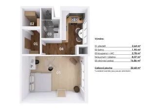 Pronájem bytu 1+1, Praha - Libeň, náměstí Na Balabence, 33 m2