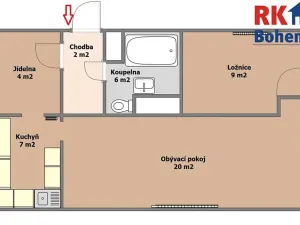 Pronájem bytu 2+1, Český Brod, Želivského, 48 m2