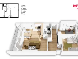 Prodej bytu 3+kk, Praha - Lhotka, Jílovská, 62 m2