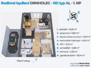 Prodej rodinného domu, Drnholec, Hrušovanská, 118 m2