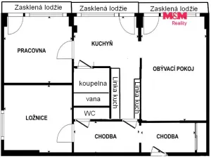 Pronájem bytu 3+1, Ústí nad Labem - Ústí nad Labem-centrum, Hoření, 62 m2
