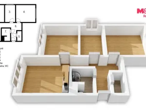 Prodej bytu 3+1, Roudnice nad Labem, Alej 17. listopadu, 61 m2