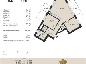 Prodej bytu 3+kk, Brno, Podveská, 84 m2