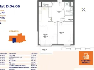 Prodej bytu 2+kk, Mělník, Bezručova, 68 m2