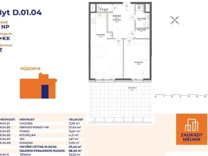 Prodej bytu 2+kk, Mělník, Bezručova, 68 m2