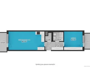 Prodej bytu 2+kk, Praha - Košíře, Naskové, 62 m2