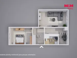 Prodej bytu 2+1, Ústí nad Labem - Severní Terasa, Maková, 60 m2