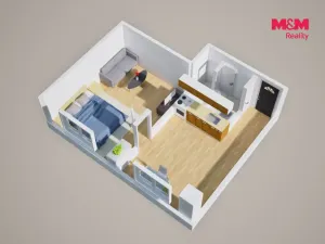 Prodej bytu 1+1, Ústí nad Labem, Kmochova, 33 m2