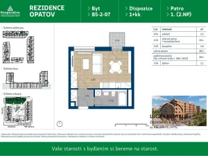 Pronájem bytu 1+kk, Praha - Chodov, Líbalova, 30 m2