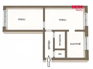 Pronájem bytu 2+1, Zbýšov, čtvrť P. Bezruče, 58 m2