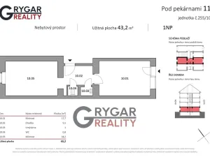 Prodej obchodního prostoru, Praha - Vysočany, Pod pekárnami, 43 m2