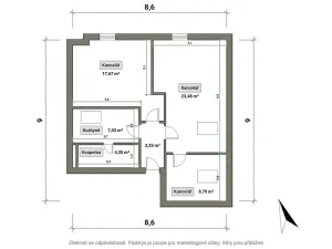 Pronájem bytu 3+1, Vizovice, Říční, 65 m2