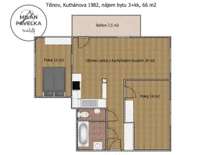 Pronájem bytu 3+kk, Tišnov, Kuthanova, 66 m2