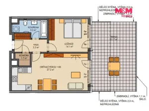 Prodej bytu 2+kk, Praha - Prosek, Čakovická, 56 m2