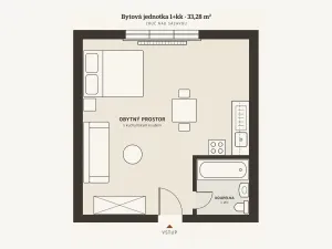 Prodej bytu 1+kk, Zruč nad Sázavou, Mládeže, 33 m2